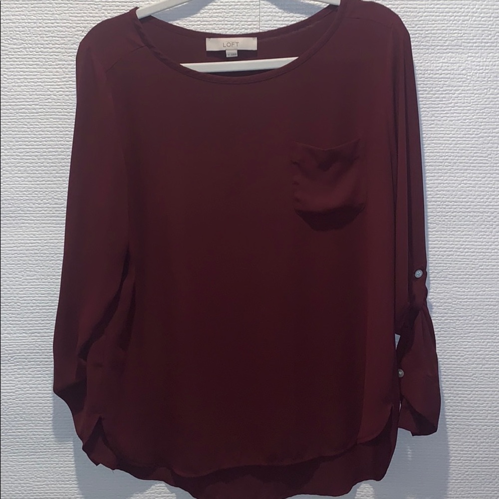 Maroon LOFT Blouse